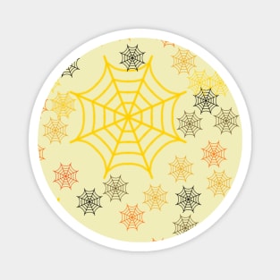 yellow black spider web halloween pattern background Magnet